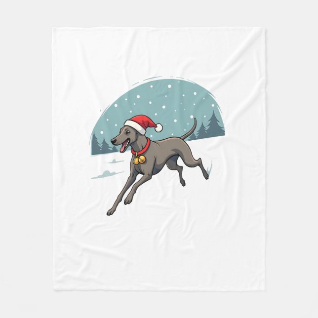 Greyhound Festive Sprint dog Fleece Blanket (Front)