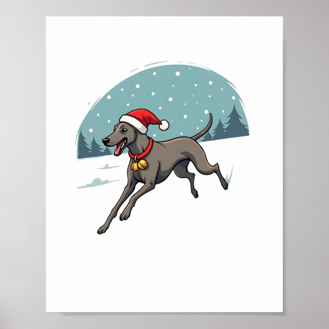 Greyhound Festive Sprint dog Poster (Front)