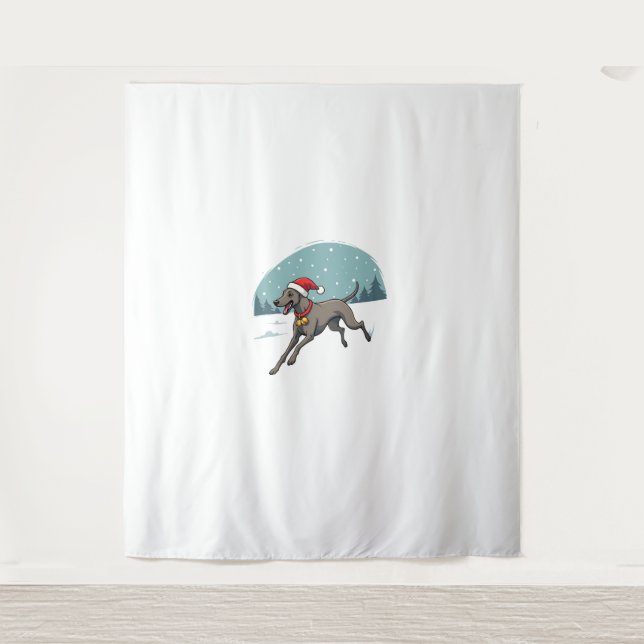 Greyhound Festive Sprint dog Tapestry (Front)
