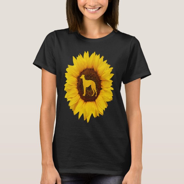 Greyhound  For Women Men Dog Pet Racer Sunflower T-Shirt (Front)