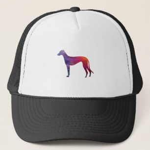 Greyhound Geometric Pattern Silhouette Purple Trucker Hat