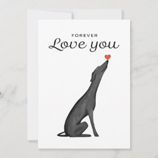 Greyhound Greeting Card, Greyhoun Lover, Love Card