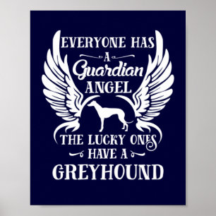 Greyhound guardian angel typography poster