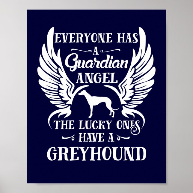 Greyhound guardian angel typography poster (Front)