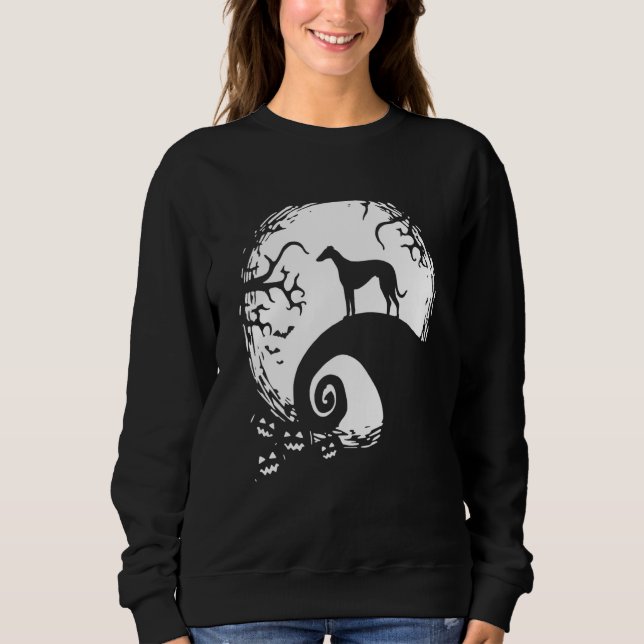 Greyhound Halloween Under The Moonlight Spooky Dog Sweatshirt (Front)