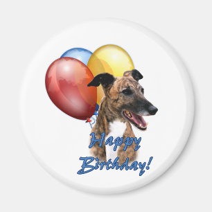 Greyhound Happy Birthday Balloons. Magnet
