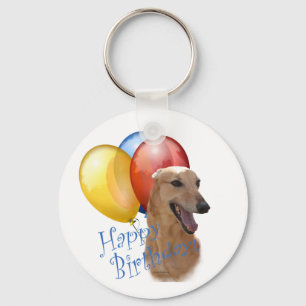 Greyhound Happy Birthday Key Ring