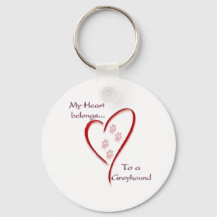 Greyhound Heart Belongs Key Ring