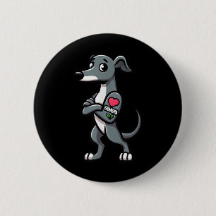 Greyhound I Love Grandpa Funny Dog Tattoo 6 Cm Round Badge