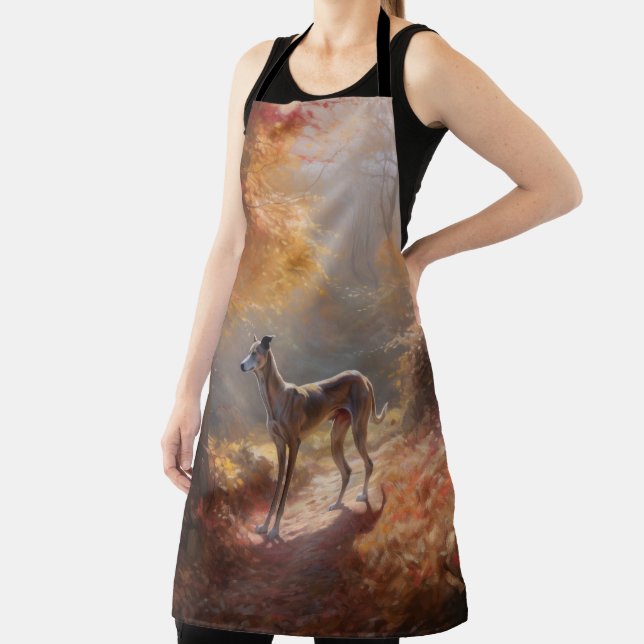 Greyhound in Autumn Leaves Fall Inspire Apron (Insitu)