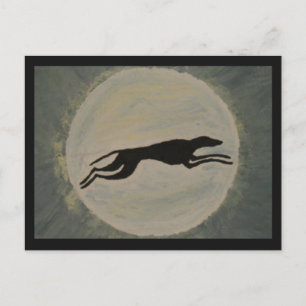 Greyhound in Full Moon Postcard