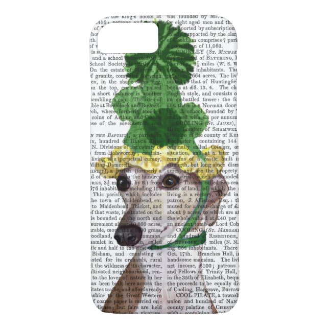 Greyhound in Green Knitted Hat 2 Case-Mate iPhone Case (Back)