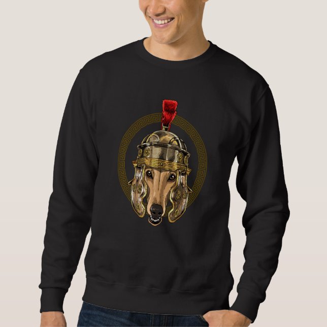 Greyhound In Roman Helmet Centurion Legionnaire Do Sweatshirt (Front)