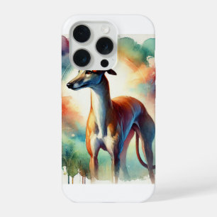Greyhound in the Light 040924AREF140 - Watercolor iPhone 15 Pro Case