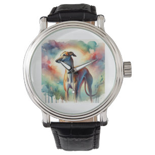 Greyhound in the Light 040924AREF140 - Watercolor Watch