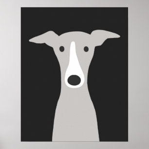 Greyhound Italian Greyhound Cute Whippet Dog Poster