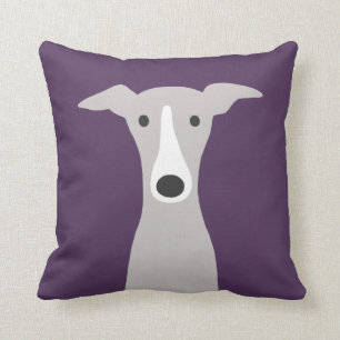 Greyhound, Italian Greyhound or Whippet Dog Violet Cushion