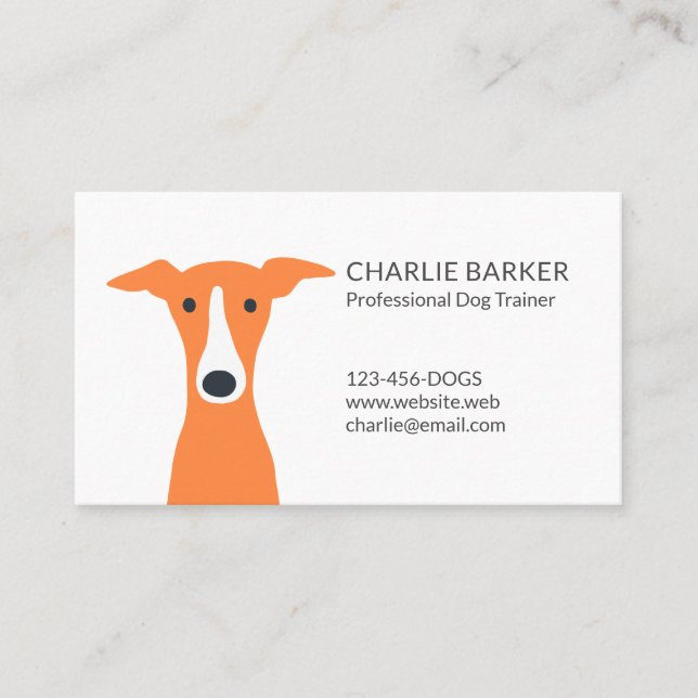 Greyhound | Italian Greyhound | Whippet | Cute Dog Business Card (Front)