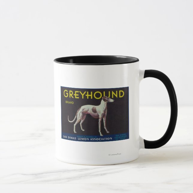 Greyhound Lemon LabelSan Dimas, CA Mug (Right)