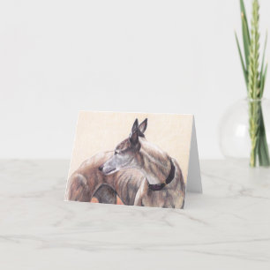 Greyhound Looking Back Dog Art Note Card
