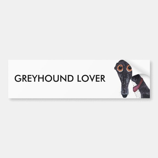 GREYHOUND LOVER BUMPER STICKER (Front)