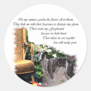 Greyhound Lovers Art Gifts Classic Round Sticker
