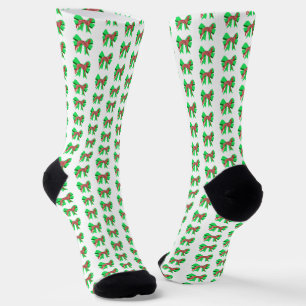 Greyhound Lurcher Christmas Dog Bow Silhouette Wht Socks