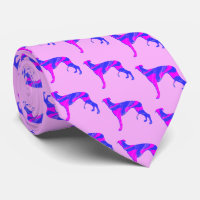 Greyhound Lurcher Dog Pink Silhouette Pink Neck