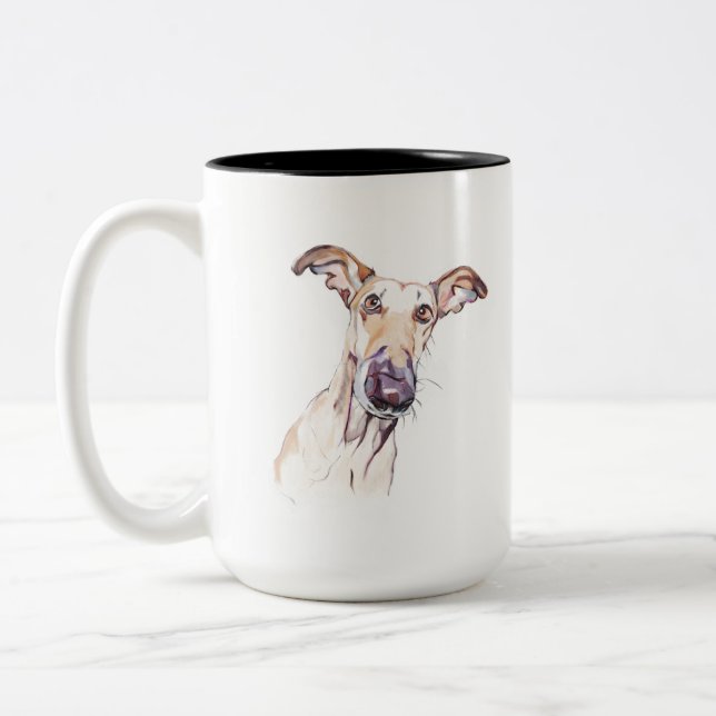 Greyhound Mug –  Dog Mom Coffee Mug (Left)