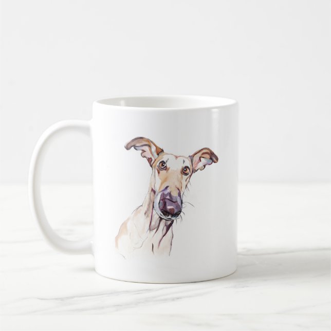Greyhound Mug –  Dog Mom Coffee Mug (Left)