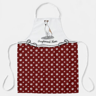 Greyhound Mum (fawn white) Cute Dog Mum Funny Apron