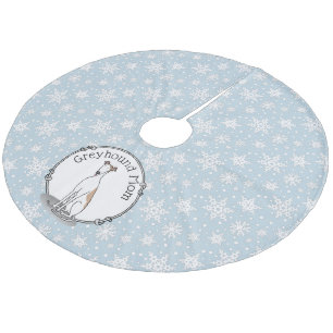 Greyhound Mum (fawn white) Cute Dog Mum Funny Fleece Tree Skirt