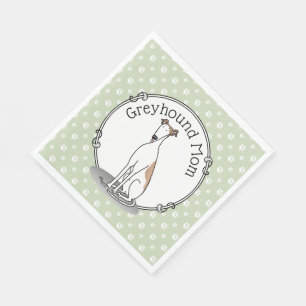 Greyhound Mum (fawn white) Cute Dog Mum Funny Napkin