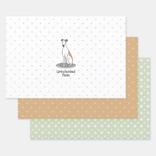 Greyhound Mum (fawn white) Cute Dog Mum Funny Wrapping Paper Sheet