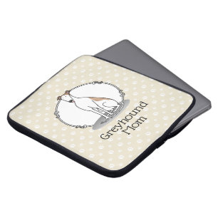 Greyhound Mum (fawn white) Cute Dog Mum Laptop Sleeve
