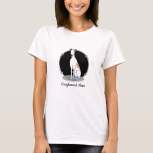 Greyhound Mum (fawn white) Cute Dog Mum T-Shirt