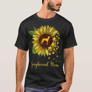 Greyhound Mum Sunflower Dog T-Shirt
