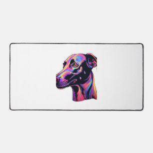 Greyhound Neon Design Desk Mat