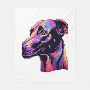 Greyhound Neon Design Fleece Blanket