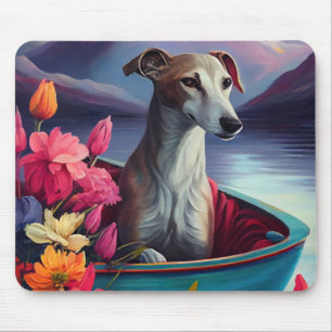 Greyhound on a Paddle: A Scenic Adventure Mouse Pad