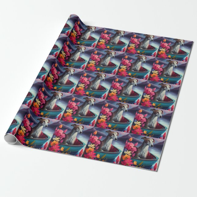 Greyhound on a Paddle: A Scenic Adventure Wrapping Paper (Unrolled)
