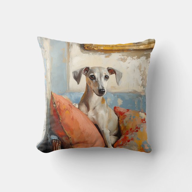 Greyhound on a sofa cushion (Front)