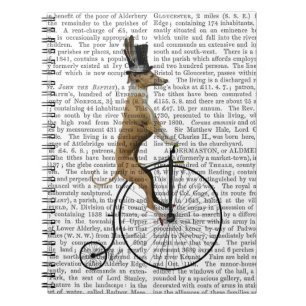 Greyhound on Black Penny Farthing Bike Notebook