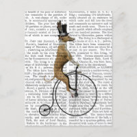 Greyhound on Black Penny Farthing Bike