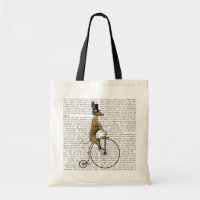 Greyhound on Black Penny Farthing Bike