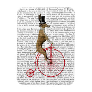 Greyhound on Red Penny Farthing Bike Magnet