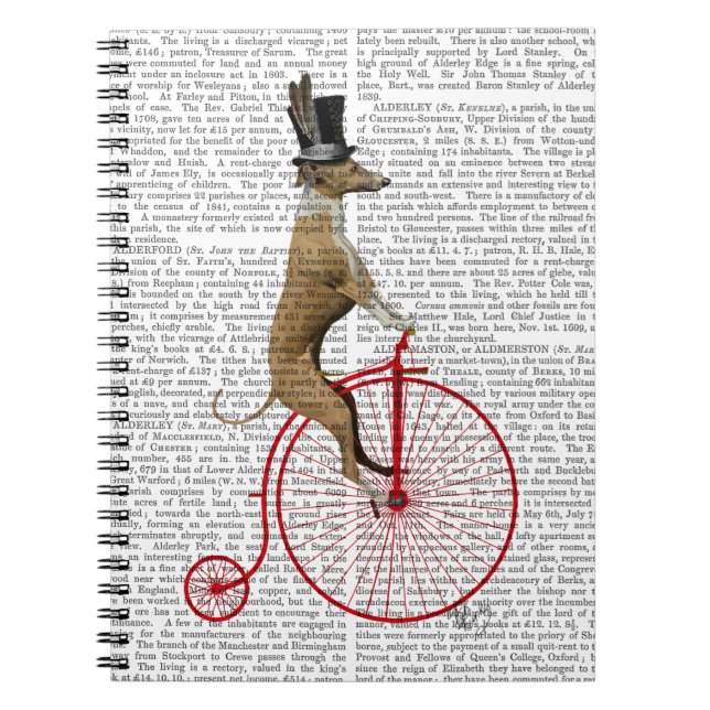 Greyhound on Red Penny Farthing Bike Notebook (Front)