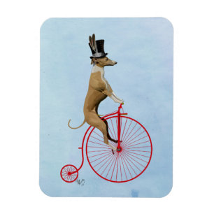 Greyhound on Red Penny Farthing Magnet