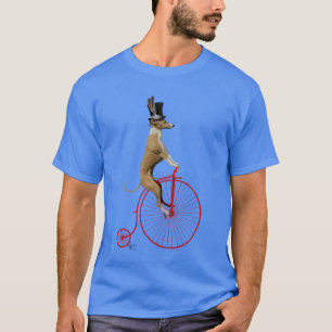Greyhound on Red Penny Farthing T-Shirt