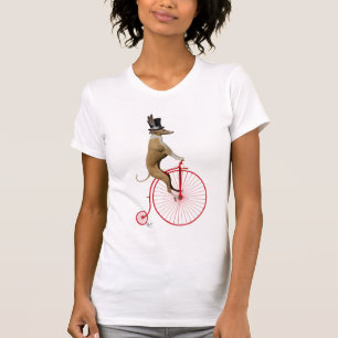Greyhound on Red Penny Farthing T-Shirt